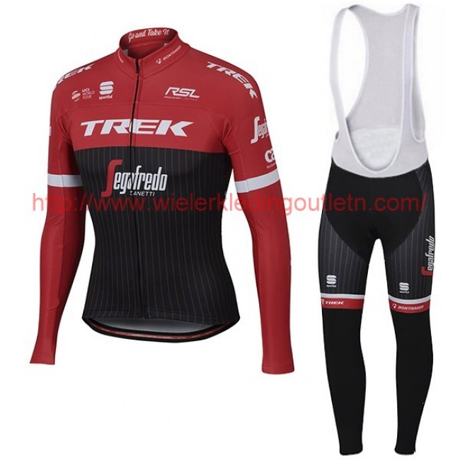 Trek Segafredo Pro 2017 rood Fietskleding Fietsshirt lange mouw+Lange fietsbroeken Bib 201717687