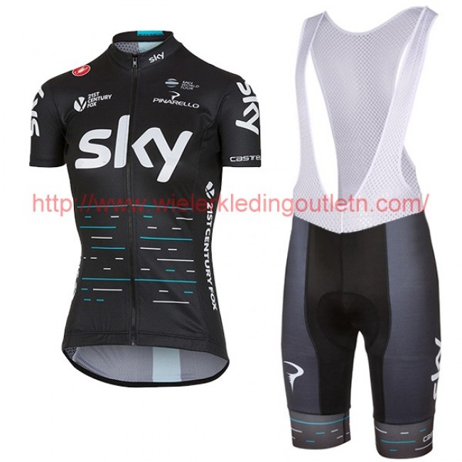 Sky Pro Dames 2017 zwart FFietskleding Fietsshirt Korte+Korte Fietsbroeken Bib 20176988