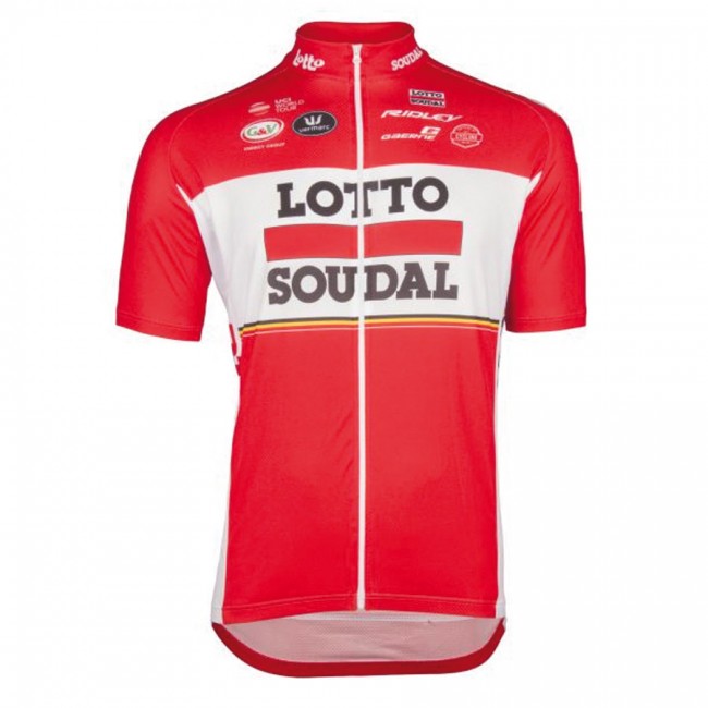 2017 Lotto Soudal Rood Wielerkleding Wielershirt Korte Mouw 170418192