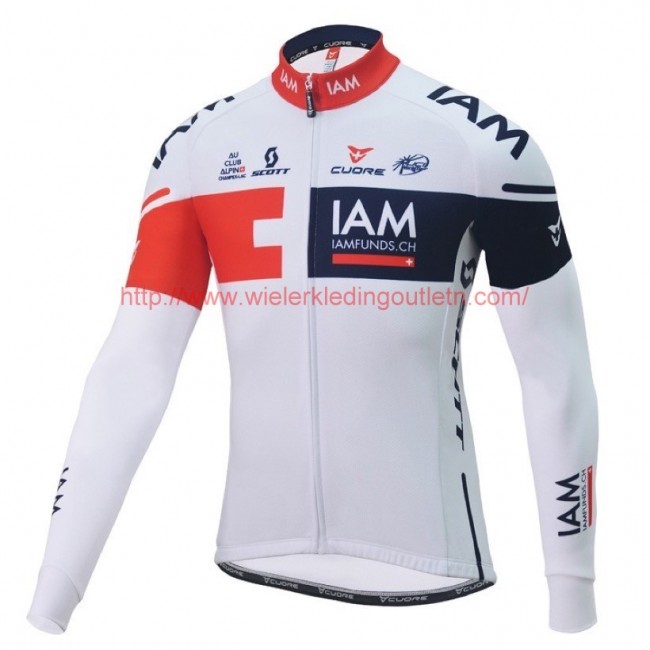 2016 Team IAM wit Wielerkleding Wielershirt lange mouw 213593