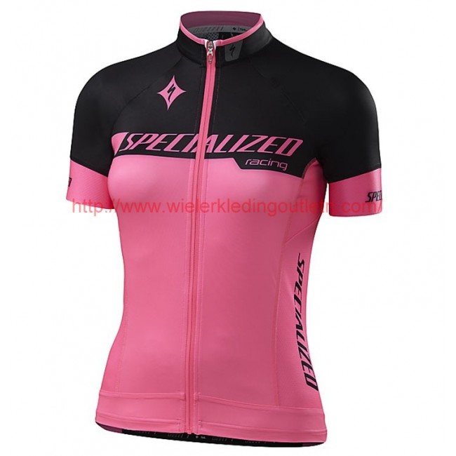 2017 Specialized Racing Dames zwart-Roos Wielerkleding Fietsshirt Korte 20177031