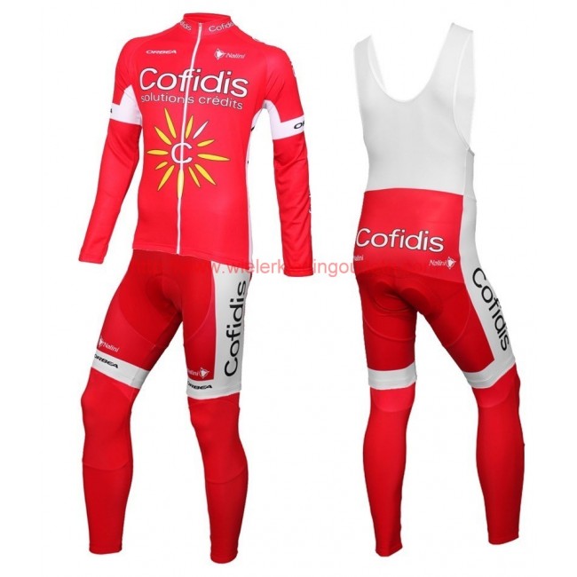 2016 Cofidis Team Set Wielerkleding Wielershirt lange mouw+Lange fietsbroeken Bib 213566