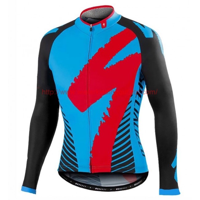 2016 Specialized Team LS zwart-Blauw Wielerkleding Wielershirt lange mouw 213711