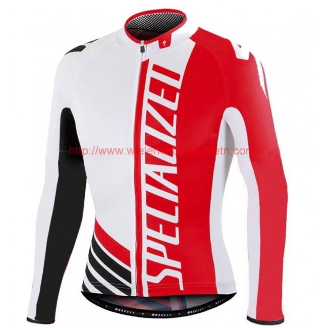 2016 Specialized Pro Team SZK wit-rood Wielerkleding Wielershirt lange mouw 213719