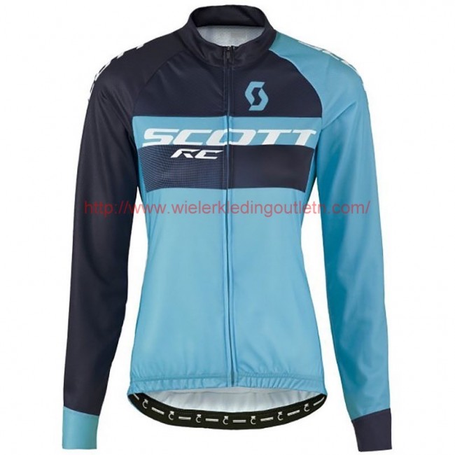 2016 Scott RC zwart-Blauw Dames Wielerkleding Wielershirt lange mouw 213683