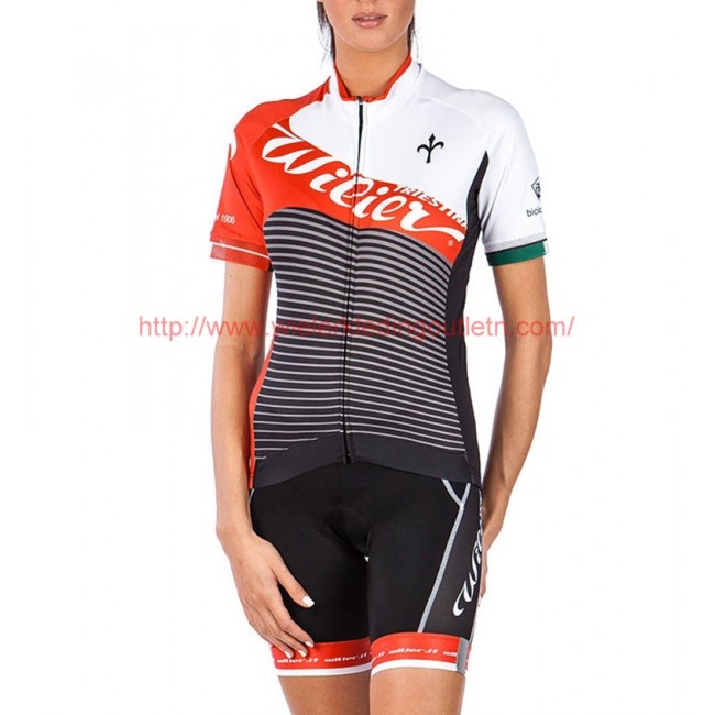 2016 Wilier Vale zwart Dames Fietskleding Set Fietsshirt Korte Mouwen+Fietsbroek Korte 213758