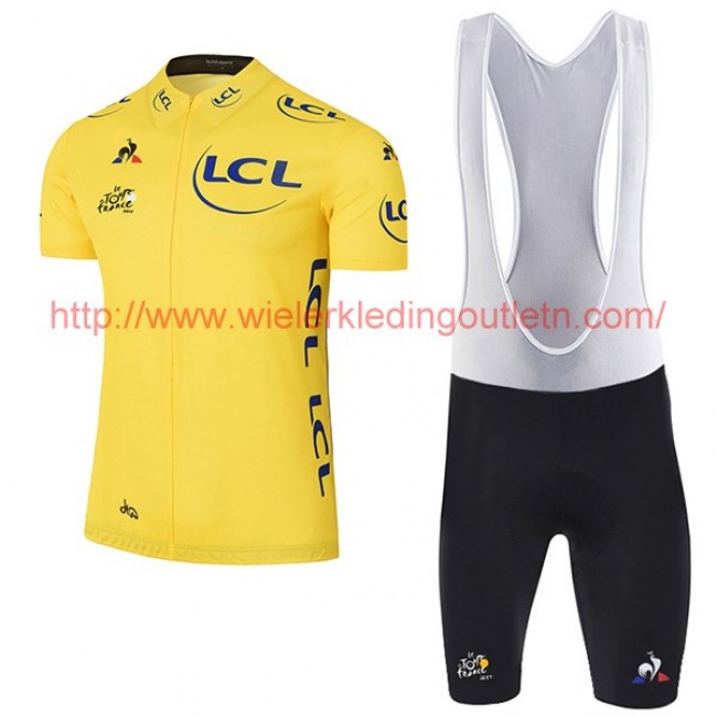 2017 Tour De France Geel Fietskleding Fietsshirt Korte+Korte Fietsbroeken Bib 20176957