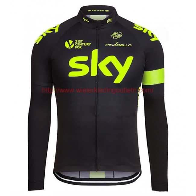 2016 Sky Team Fluo Wielerkleding Wielershirt lange mouw 213703