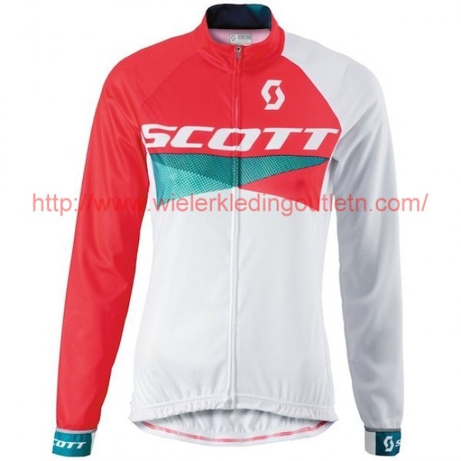 2015 Scott RC wit/rood Dames Wielerkleding Wielershirt lange mouw 213513
