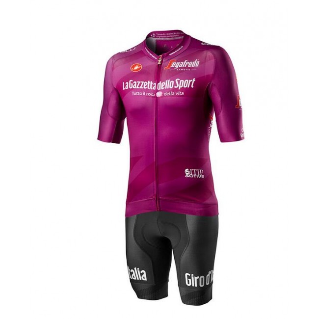 2020 GIRO D-ITALIA Fietskleding Wielershirt Korte Mouw+Korte Fietsbroeken Bib violet FOLYS