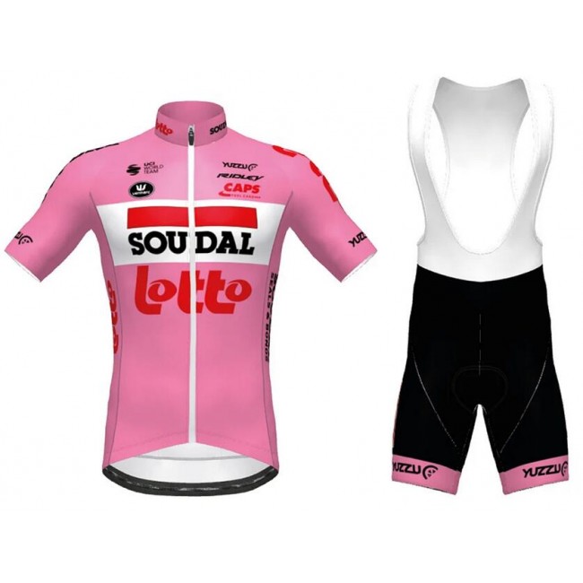 Lotto Soudal 2020 Giro d- Italia Fietskleding Wielershirt Korte Mouw+Korte Fietsbroeken Bib fuchsia 2G18M