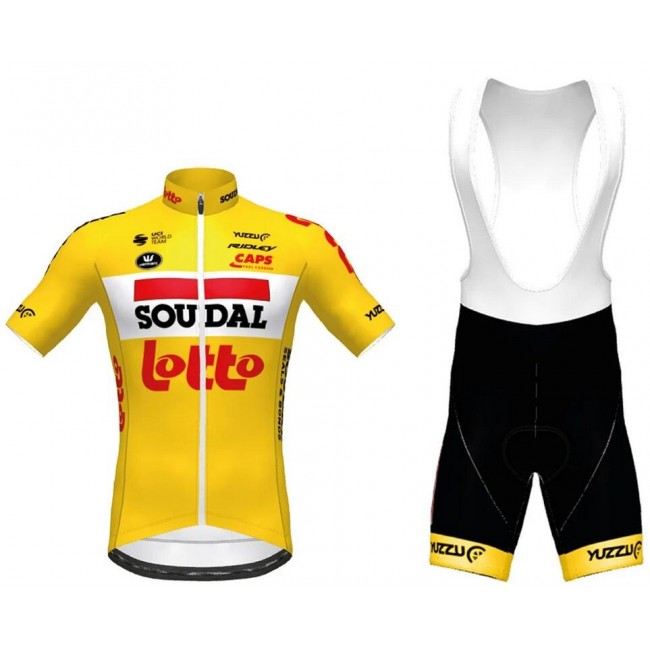 Lotto Soudal 2020 TdF Fietskleding Wielershirt Korte Mouw+Korte Fietsbroeken Bib Geel 2T9X7