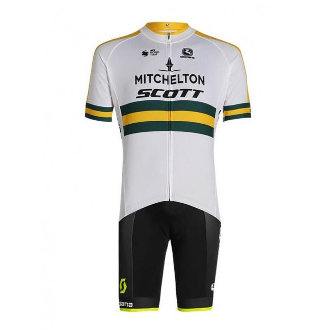 2020 MITCHELTON SCOTT Australian Champion Fietskleding Wielershirt Korte Mouw+Korte Fietsbroeken Bib H07MV