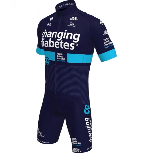 2020 Team Novo Nordisk Fietskleding Wielershirt Korte Mouw+Korte Fietsbroeken Bib TDN80