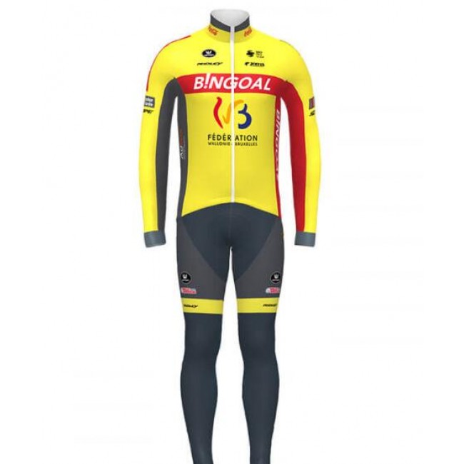 Wallonie Bruxelles 2020 Fietskleding Set Wielershirts lange mouw+fietsbroek lang met T07U9