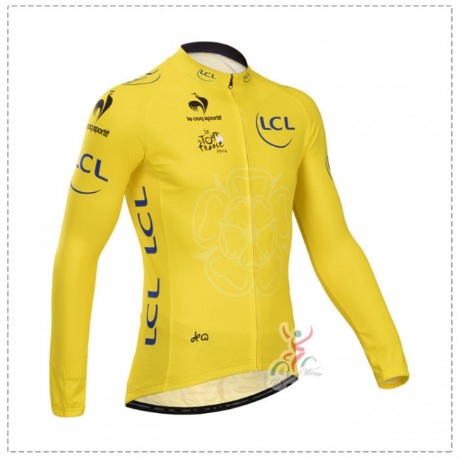 Tour de France le coq sportif 2014 Fietsshirt lange mouw Geel 1386