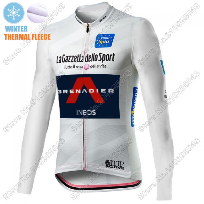 Winter Thermal Fleece Mannen Giro D-italia INEOS Grenadier 2021 Fietskleding Fietsshirt Lange Mouw 2021012