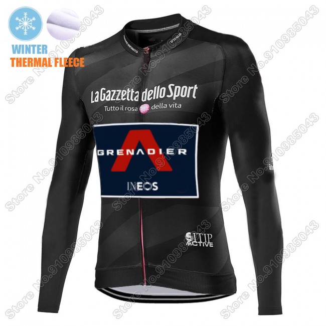 Winter Thermal Fleece Mannen Giro D-italia INEOS Grenadier 2021 Fietskleding Fietsshirt Lange Mouw 2021014