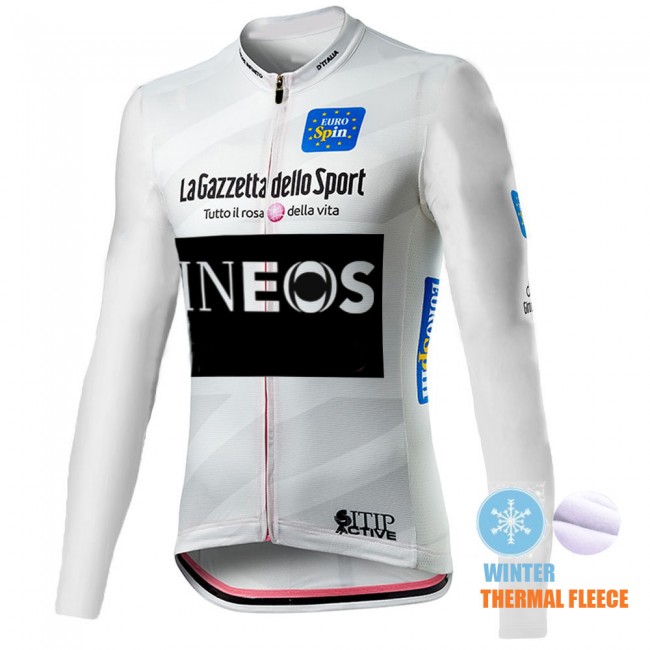 Winter Thermal Fleece Mannen Giro D-italia INEOS 2021 Fietskleding Fietsshirt Lange Mouw 2021035
