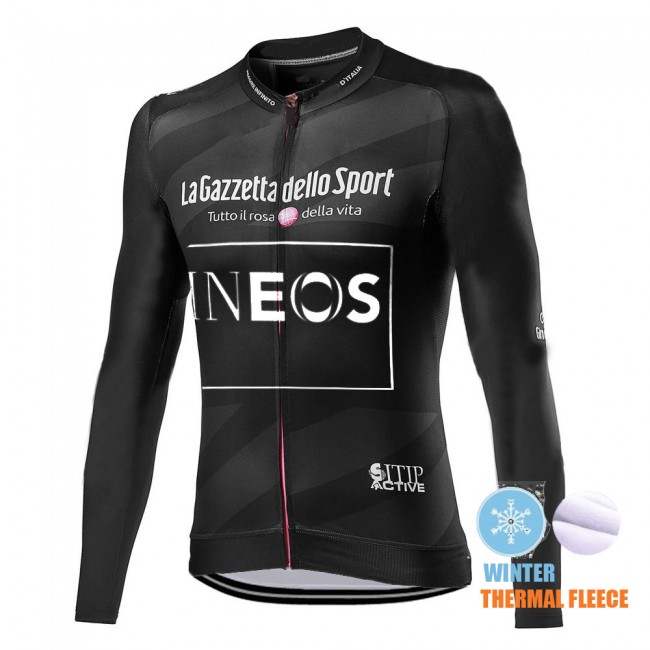 Winter Thermal Fleece Mannen Giro D-italia INEOS 2021 Fietskleding Fietsshirt Lange Mouw 2021038