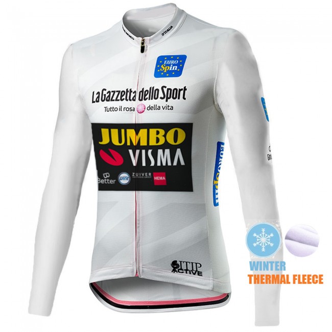 Winter Thermal Fleece Mannen Giro D-italia Jumbo Visma 2021 Fietskleding Fietsshirt Lange Mouw 2021053