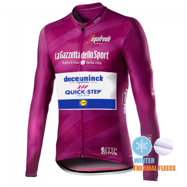 Winter Thermal Fleece Mannen Giro D-italia Quick Step 2021 Fietskleding Fietsshirt Lange Mouw 2021065
