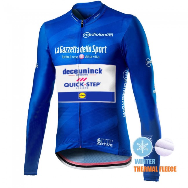 Winter Thermal Fleece Mannen Giro D-italia Quick Step 2021 Fietskleding Fietsshirt Lange Mouw 2021066