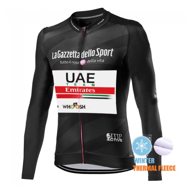 Winter Thermal Fleece Mannen Giro D-italia Uae Emirates 2021 Fietskleding Fietsshirt Lange Mouw 2021085