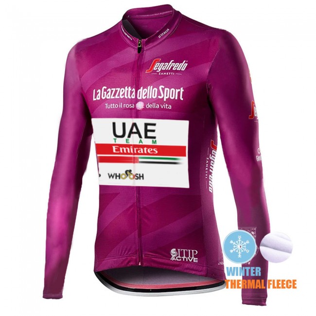 Winter Thermal Fleece Mannen Giro D-italia Uae Emirates 2021 Fietskleding Fietsshirt Lange Mouw 2021087