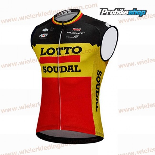 2018 Lotto Soudal zwart geel rood Wielershirt Mouwloze A2018915