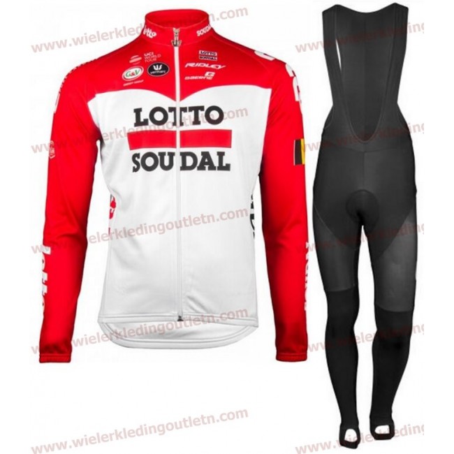 Lotto Soudal 2018 Wielerkleding Set Wielershirt lange mouw+Lange Fietsbroeken Bib 1111w