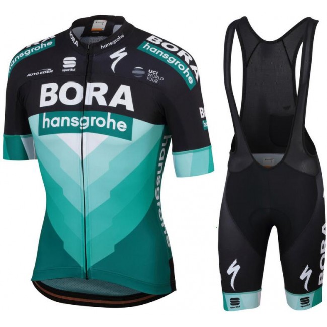 Bora Hansgrohe 2019 Team Fietskleding Set Fietsshirt Korte Mouw+Korte fietsbroeken Bib 190224009