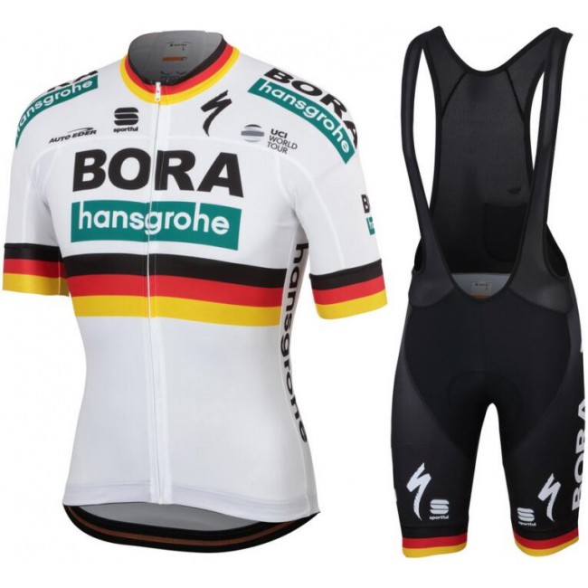 Bora Hansgrohe 2019 German champion Fietskleding Set Fietsshirt Korte Mouw+Korte fietsbroeken Bib 190224014