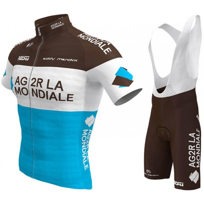 AG2R LA MONDIALE 2019 Fietskleding Set Fietsshirt Korte Mouw+Korte fietsbroeken Bib 190224034