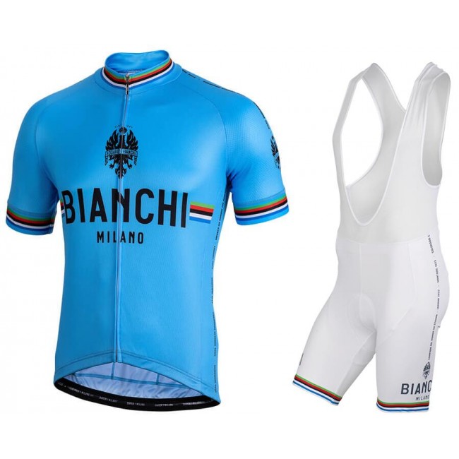 BIANCHI MILANO New Pride blue Fietskleding Set Fietsshirt Korte Mouw+Korte fietsbroeken Bib 190224094