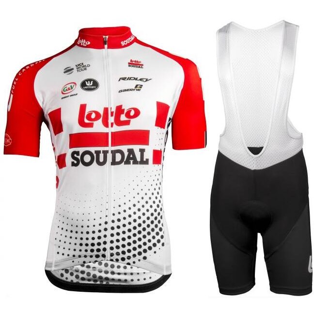 Lotto Soudal 2019 Fietskleding Set Fietsshirt Korte Mouw+Korte fietsbroeken Bib 190224129