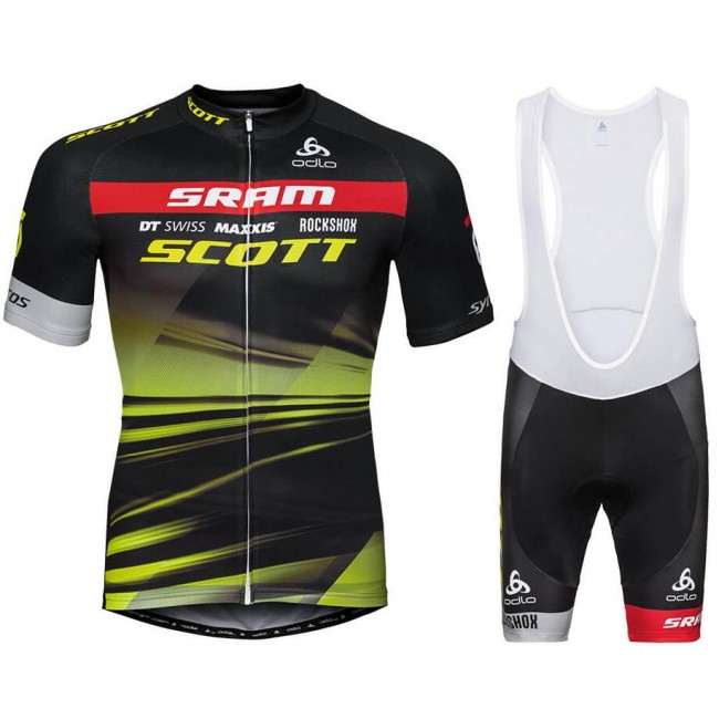 SCOTT SRAM 2019 Fietskleding Set Fietsshirt Korte Mouw+Korte fietsbroeken Bib 19040743