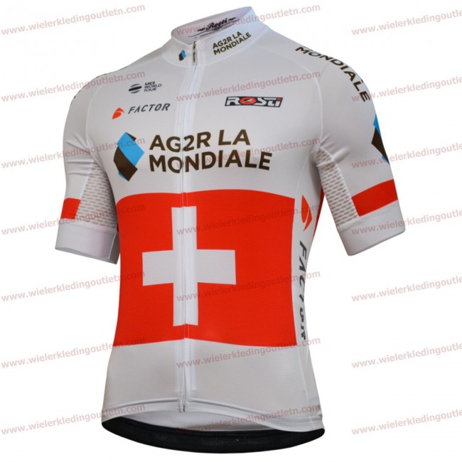 Team Ag2r La Mondiale 2018 Swiss Champion Wielershirt korte mouwen 18A0079