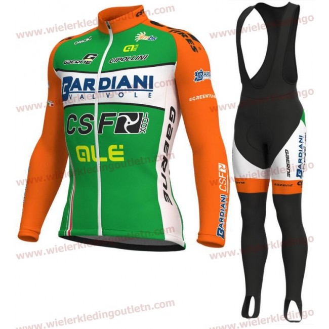 Bardiani Csf 2018 Wielerkleding Set Wielershirt lange mouw+Lange Fietsbroeken Bib 1112w