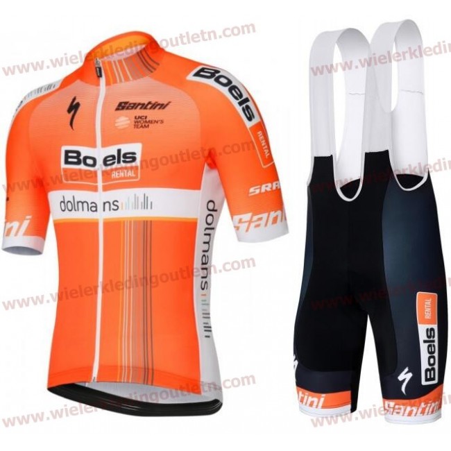 Boels Dolmans 2018 Team Fietskleding Set Wielershirt Korte Mouw+Korte fietsbroeken Bib 18A0158