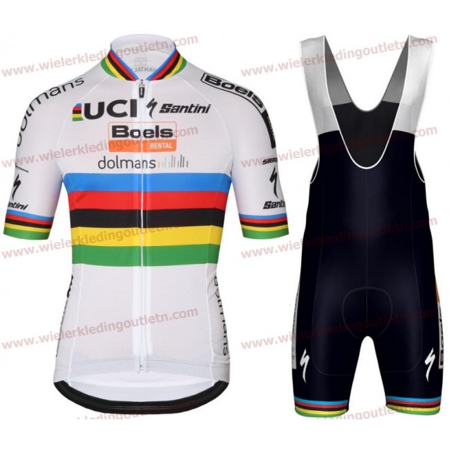 Boels Dolmans 2018 World Champion Wielerkleding Set Wielershirt Korte Mouw+Fiets Koersbroek 1117w