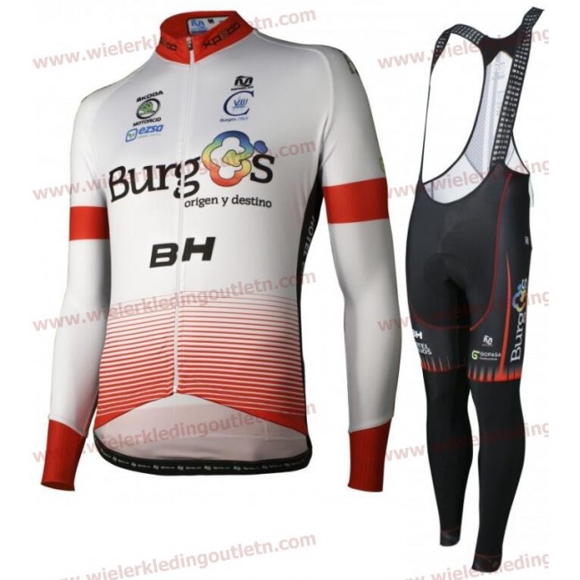 Burgos BH Pro Team 2018 Wielerkleding Set Wielershirt lange mouw+Lange Fietsbroeken Bib D111