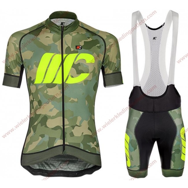 Cipollini Prestige Camo Groen Geel Wielerkleding Set Fietsshirt Korte Mouw+Fiets Koersbroek 18C10298