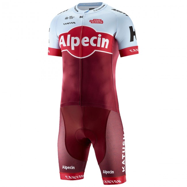 2018 Katusha Alpecin Wielerkleding Set Wielershirt korte mouwen+Korte fietsbroeken A2020217