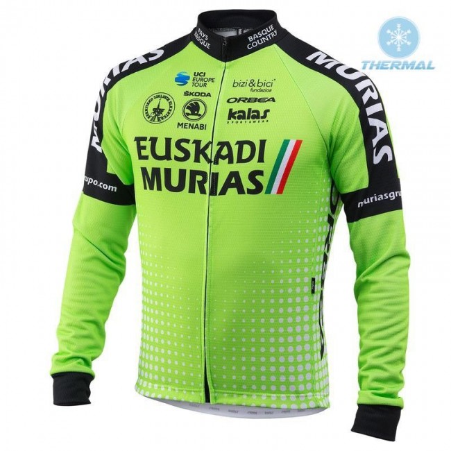 2018 Euskadi Murias Profteam groen Fietsshirt lange mouw Winter 8hU8L