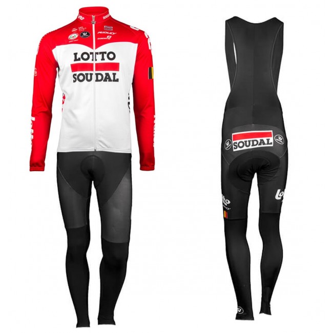 2018 Lotto Soudal rood Fietskleding Fietsshirt lange mouw+Lange fietsbroeken Bib 4itQf