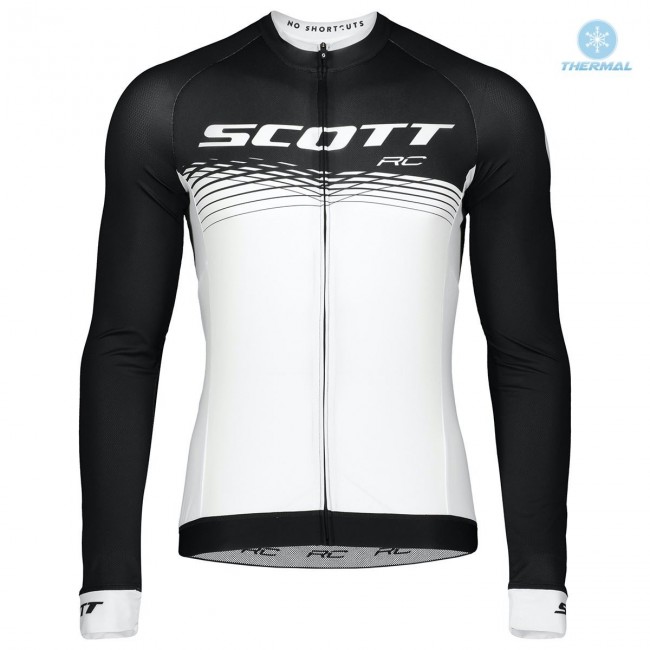2019 Scott-RC PRO zwart-wit Fietsshirt lange mouw Winter IfAqO