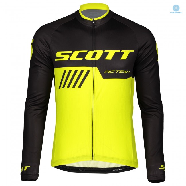 2019 Scott-RC-Profteam zwart-geel Fietsshirt lange mouw Winter aFOkH