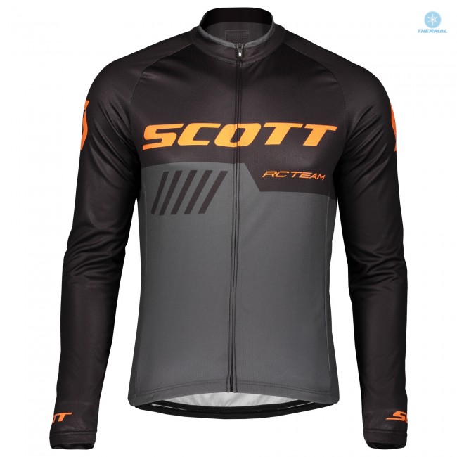 2019 Scott-RC-Profteam zwart-Gris-Orange Fietsshirt lange mouw Winter pCJ8K