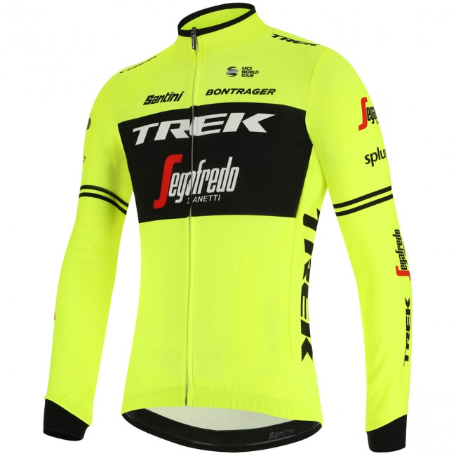 Trek Segafredo 2019 training Fluo geel Fietsshirt lange mouw Bkm0d